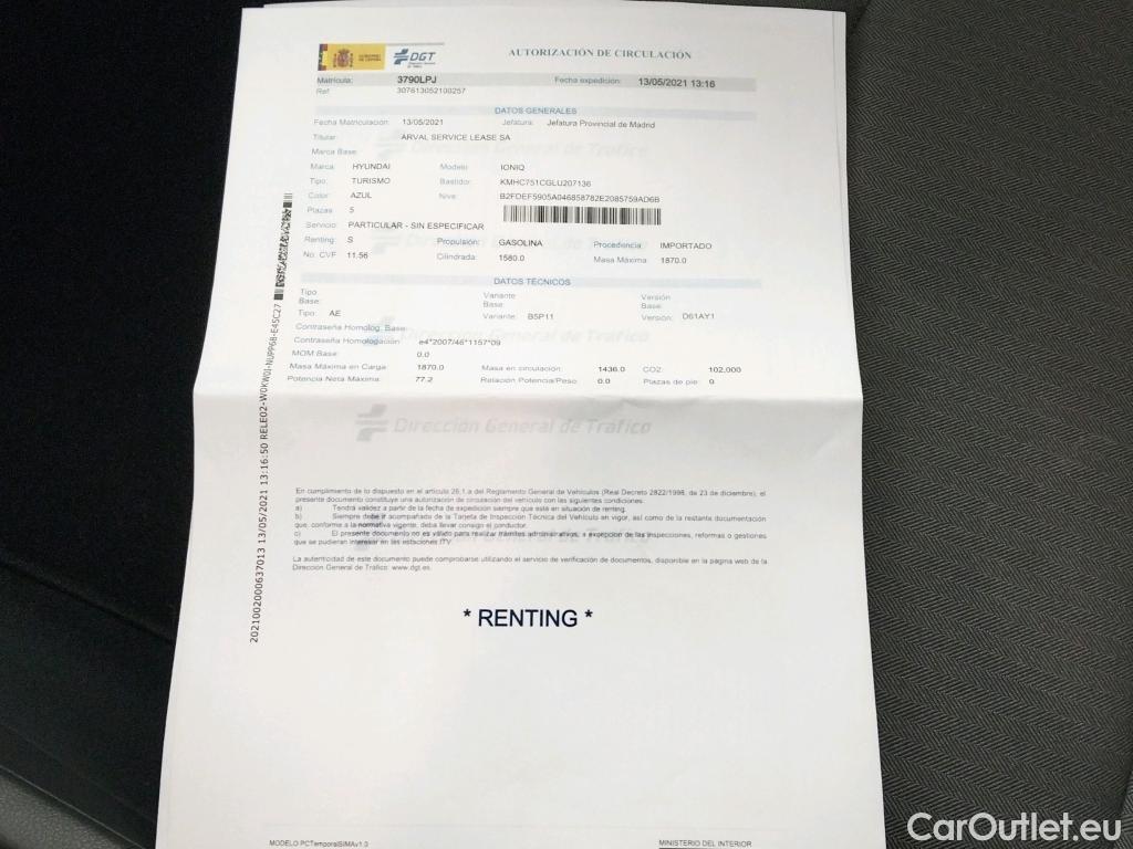  Hyundai   Ioniq Ioniq Klass Hybrid 1.6 GDI 105CV AT6 E6dT #14