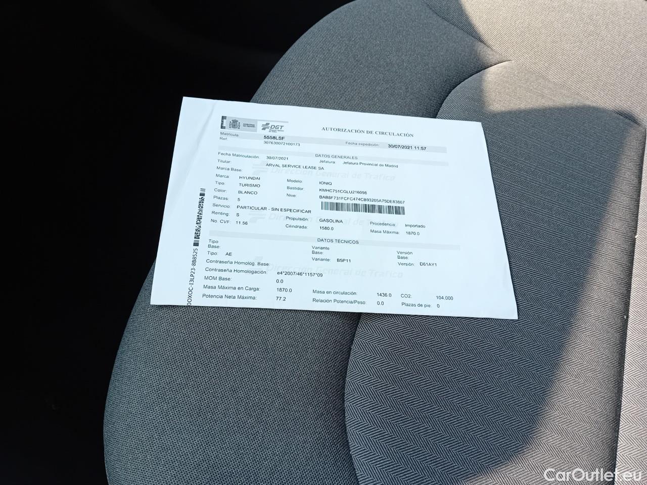  Hyundai   Ioniq HYUNDAI / 2019 / 5P / berlina con portón 1.6 GDI HEV Klass LE DCT #1