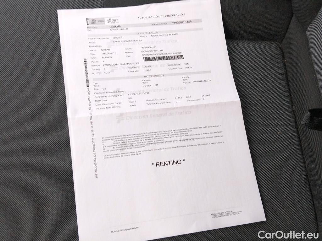  Nissan  NV400 NISSAN  / 2011 / 4P / furgón L3H2 3,5T 2.3dCi 99kW FWD Comfort #20