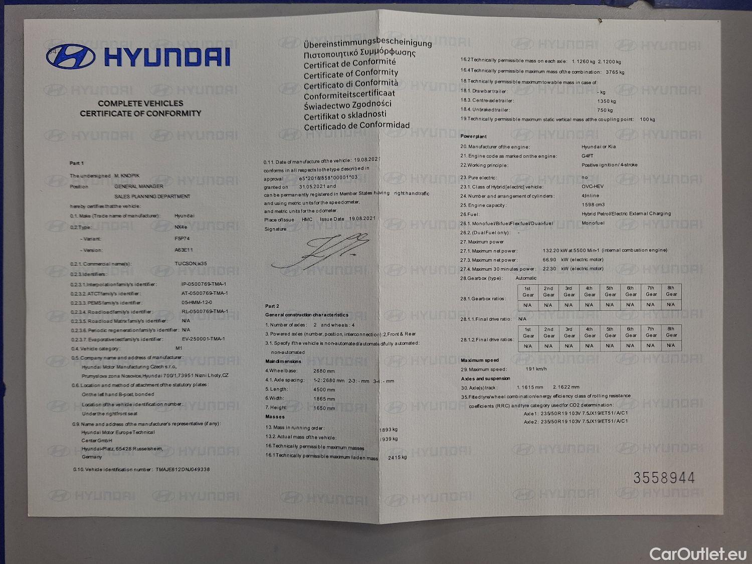 Hyundai  Tucson Hyundai,  '20 PHEV, Hyundai  1.6 T-GDi Plug-in Hybrid 4x4 Shine  #16