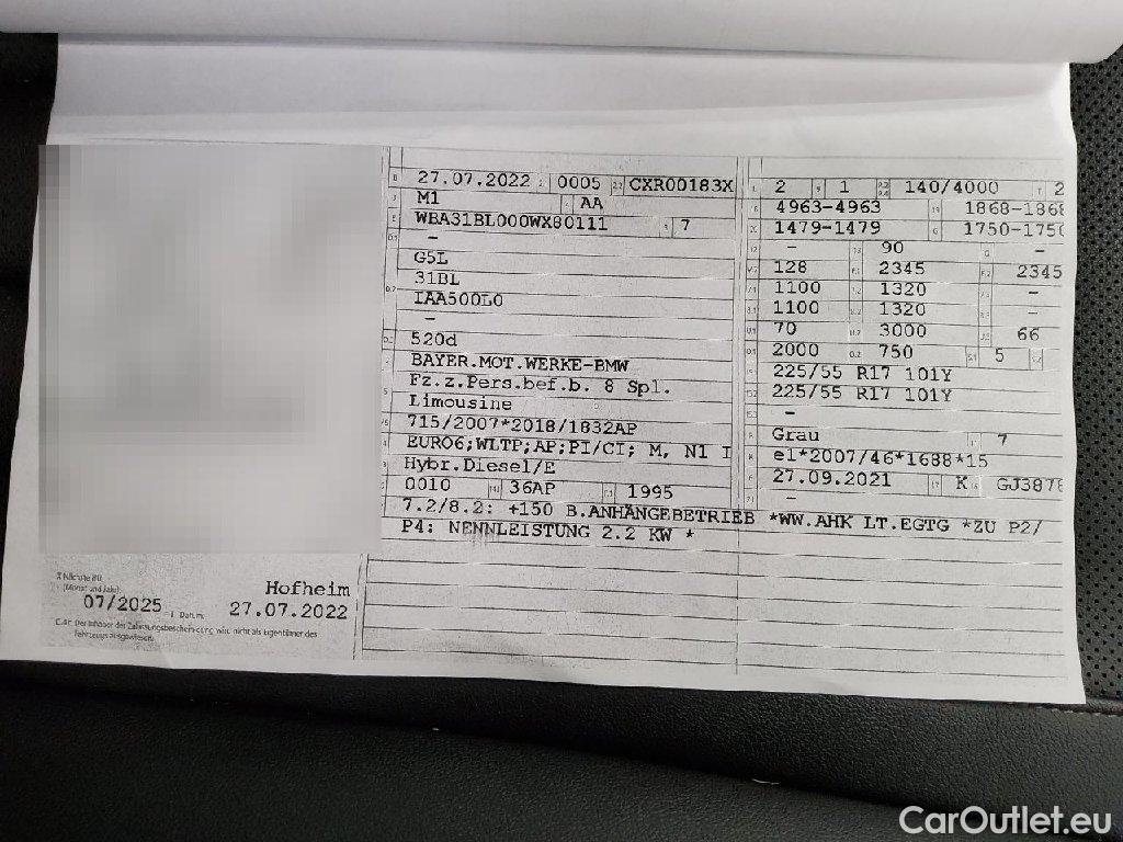 Bmw  Serie 5 Baureihe 5 Lim. 520 d 2.0 140KW AT8 E6d #45