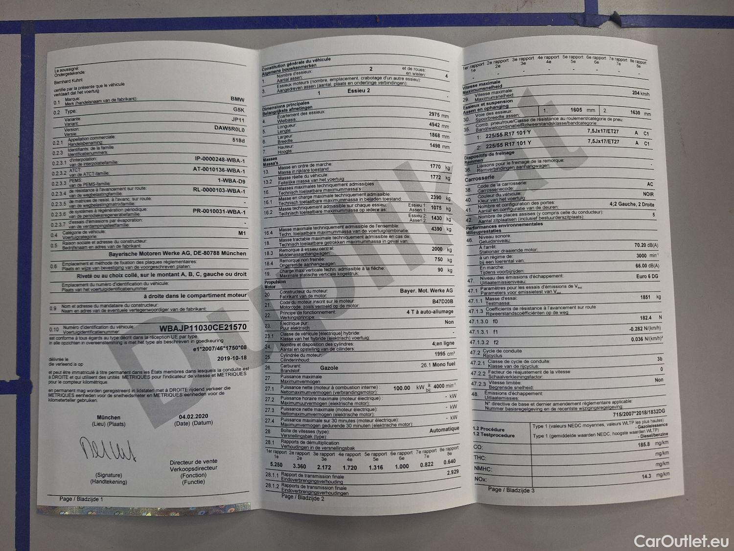 Bmw  Serie 5 BMW, 5-serie touring '17, BMW 5 Reeks Touring 518d Aut. (100 kW) 5d #16