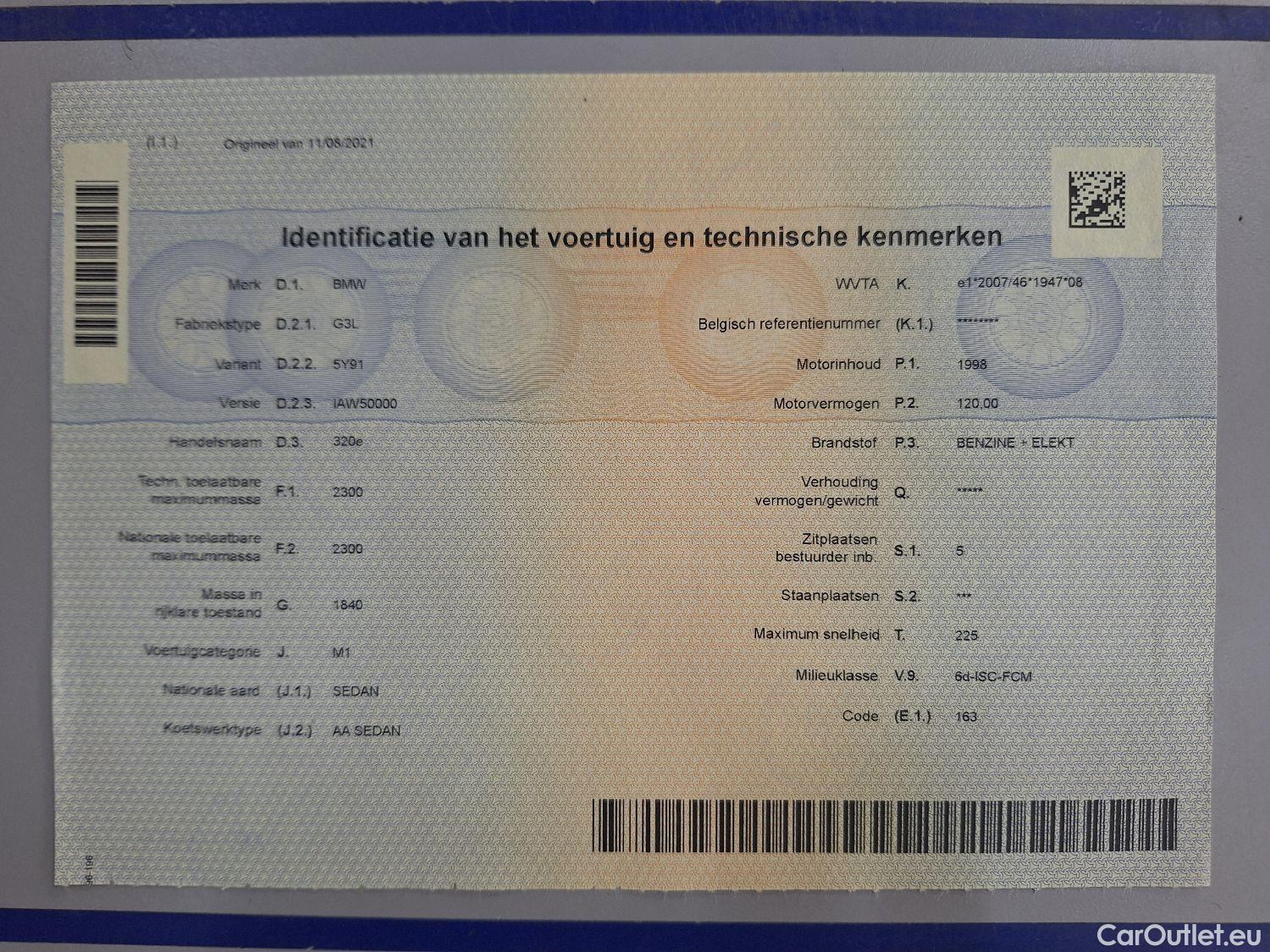 Bmw  Serie 3 BMW, 3-serie '18 PHEV, BMW 3 Reeks Berline 320e (150 kW) 4d #11