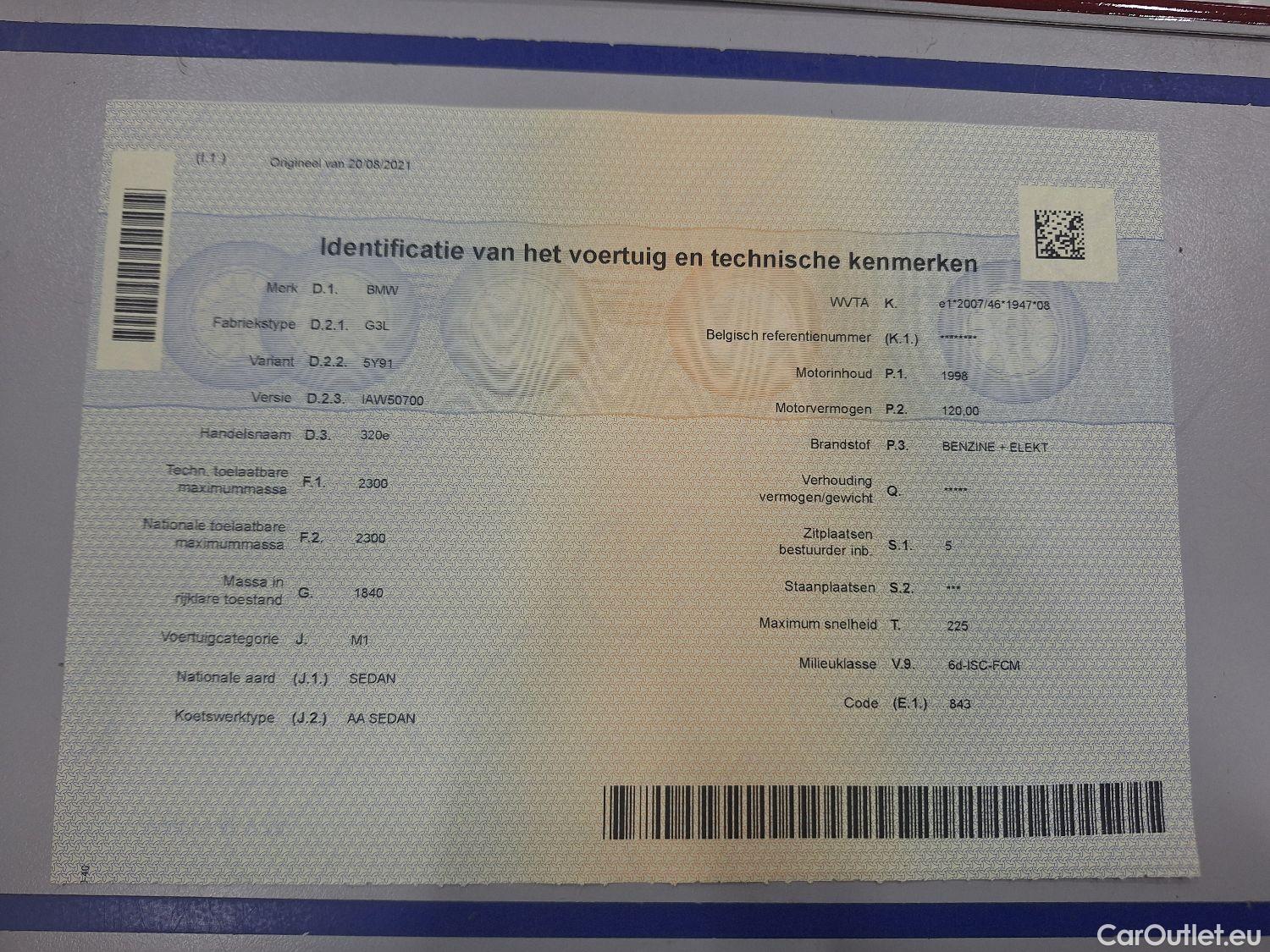 Bmw  Serie 3 BMW, 3-serie '18 PHEV, BMW 3 Reeks Berline 320e (150 kW) 4d #11