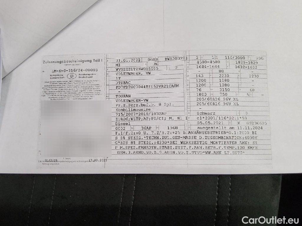 Volkswagen  Touran  Comfortline BMT/Start-Stopp 2.0 TDI 110KW AT7 E6d #78