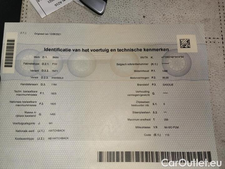 Bmw  Serie 1 1 Reeks Hatch 116d (85 kW) 85kW/116pk  5D/P Man-6 #12