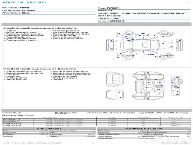 Fiat  Doblo FIAT DOBLÒ CARGO / 2014 / 5P / COMBI COMBI 1.6 MJET 16V 105CV SX (CAT.N1) EU6 #21