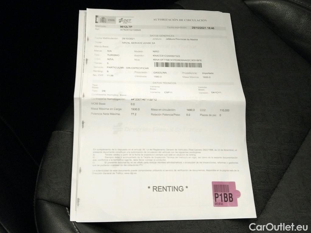  KIA  Niro KIA  / 2019 / 5P / crossover 1.6 GDi HEV 104kW (141CV) Drive #16