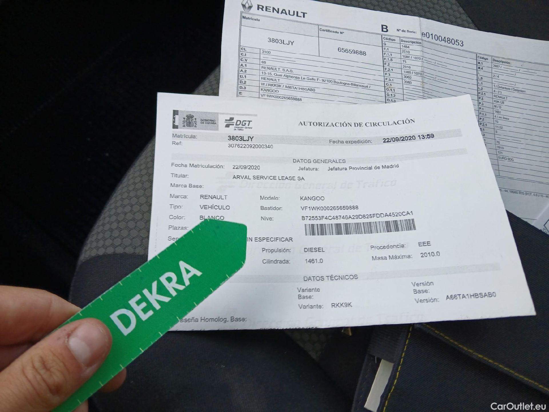  Renault  Kangoo RENAULT  Combi / 2013 / 4P / combi Profesional M1-AF Blue dCi 70 kW (95 CV) #43