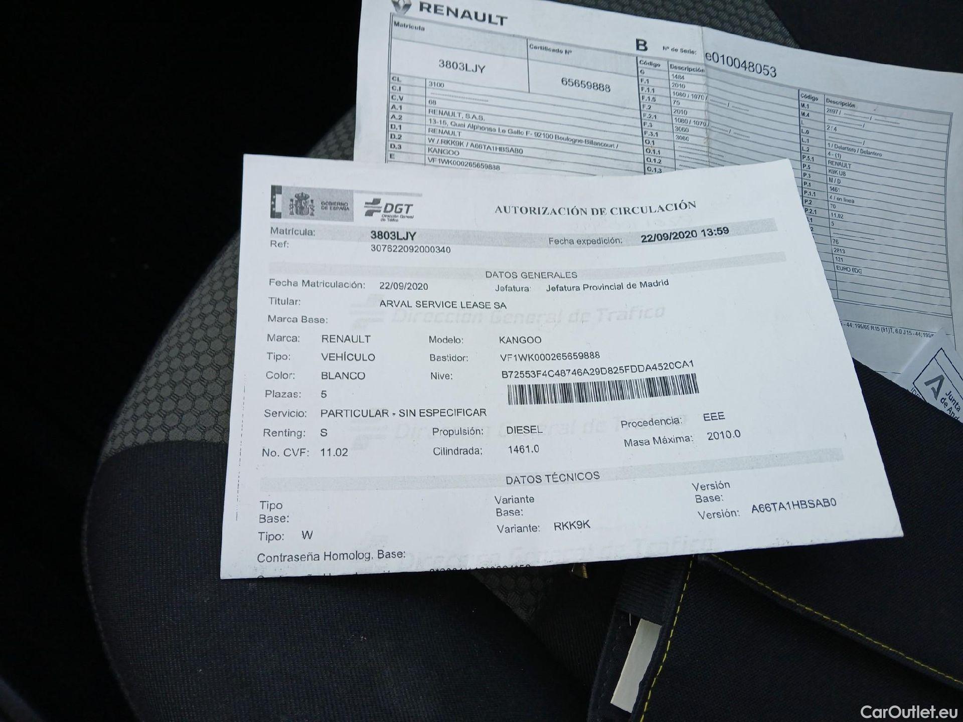  Renault  Kangoo RENAULT  Combi / 2013 / 4P / combi Profesional M1-AF Blue dCi 70 kW (95 CV) #44