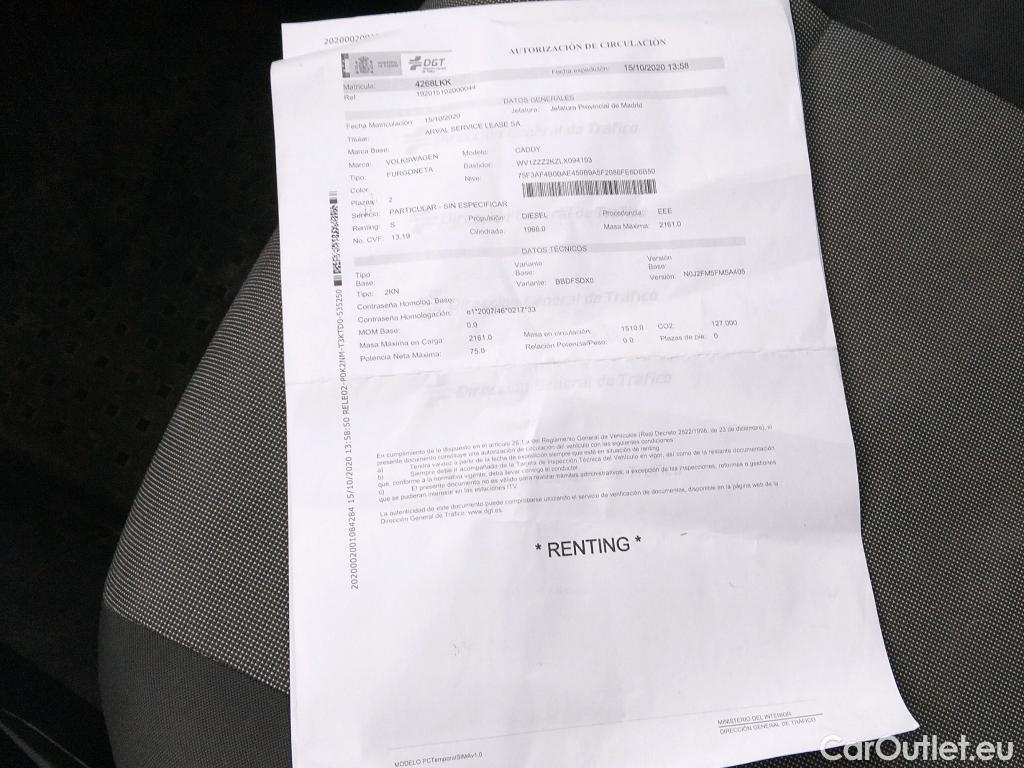  Volkswagen  Caddy VOLKSWAGEN  / 2015 / 4P / furgón derivado de turismo Profesional Furgón 2.0 TDI 75kW BMT (CX) #20