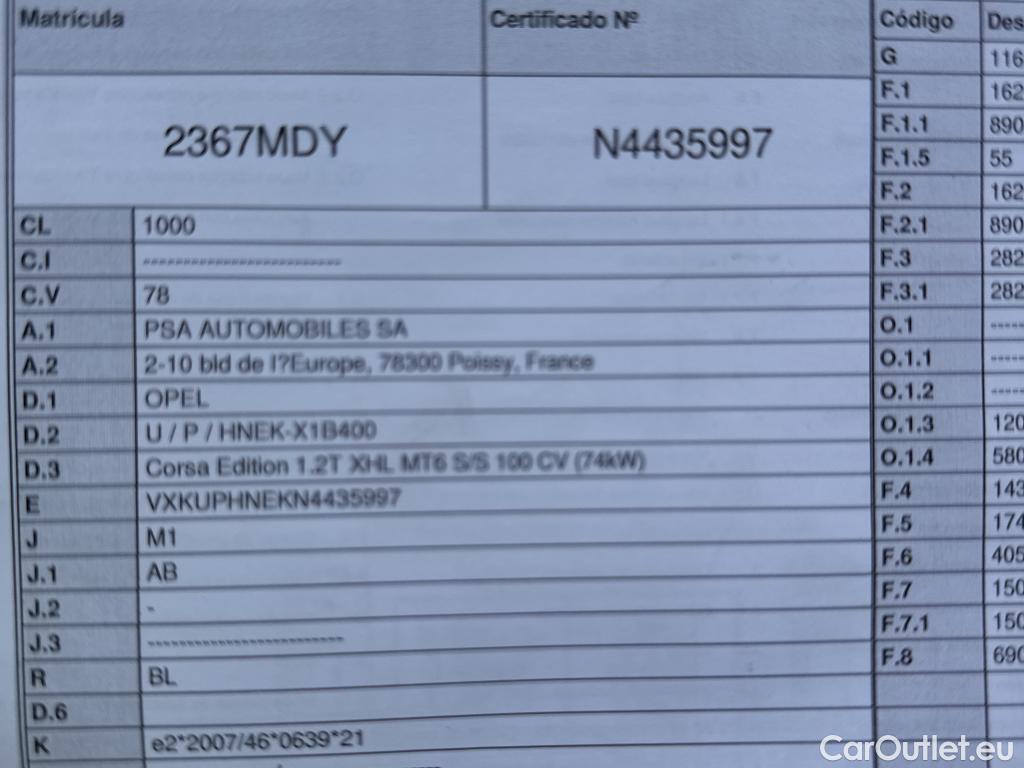  Opel  Corsa  VAN F Edition 1.2 75CV MT5 E6d (COMERCIAL) #1