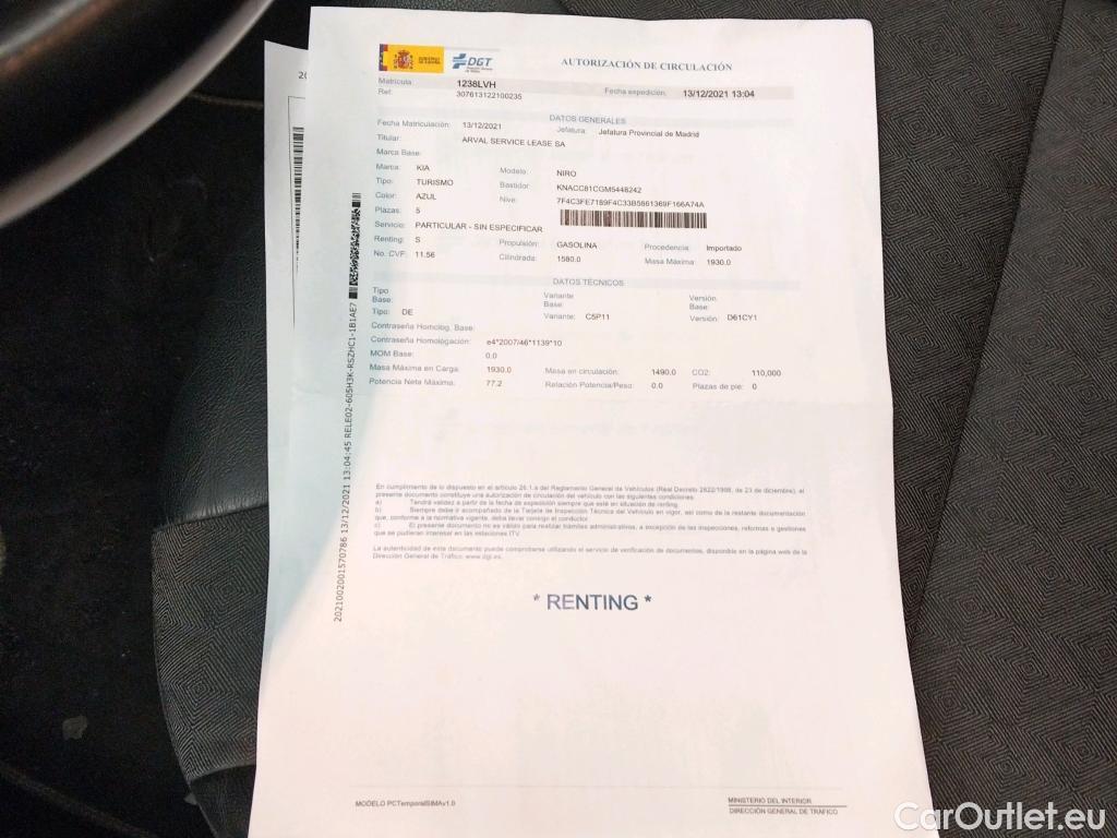  KIA  Niro KIA  / 2019 / 5P / crossover 1.6 GDi HEV 104kW (141CV) Drive #11