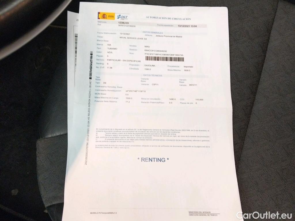  KIA  Niro KIA  / 2019 / 5P / crossover 1.6 GDi HEV 104kW (141CV) Drive #12