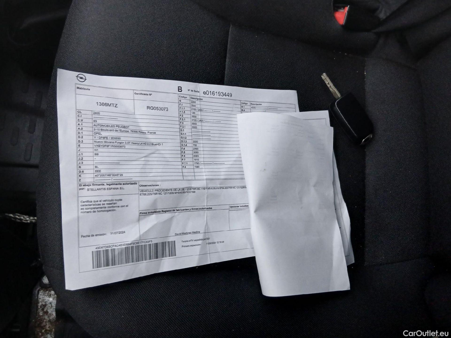  Opel  Movano OPEL  / 2023 / 4P / furgón Furgón 3.5T Heavy L4H3 2.2BlueHDi 140 MT #1