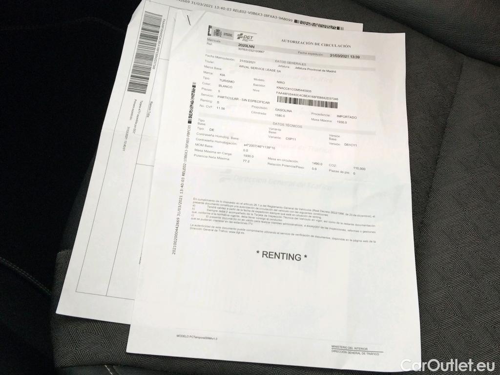 KIA  Niro KIA  / 2019 / 5P / crossover 1.6 GDi HEV 104kW (141CV) Drive #14