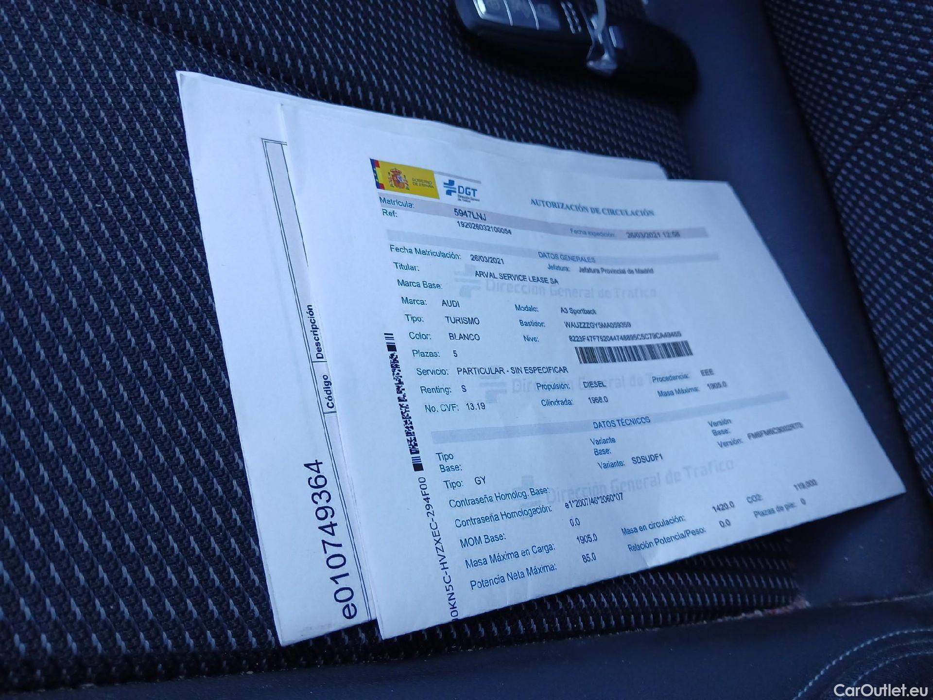  Audi  A3 AUDI  / 2020 / 5P / berlina con portón Sportback S line 30 TDI 85kW (116CV) #1