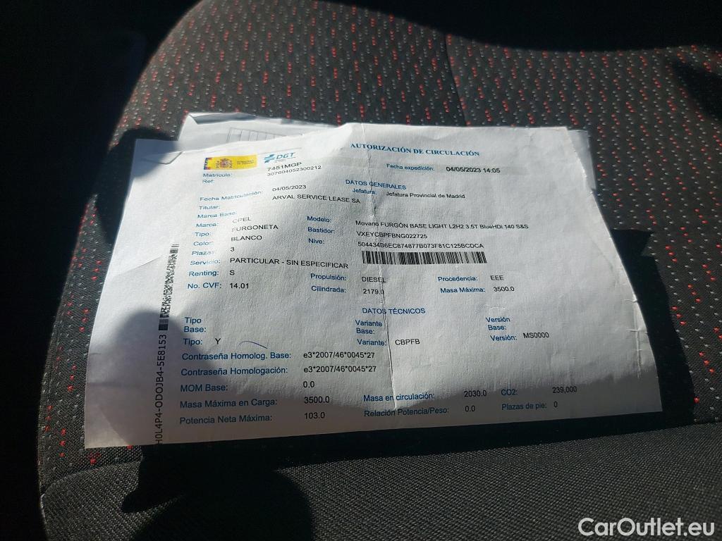  Opel  Movano OPEL  / 4P / Base L2H2 3.5T 2.2 BHDi 140 CV #16